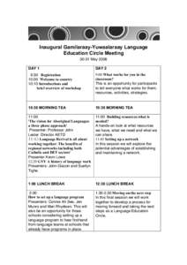 Inaugural Gamilaraay-Yuwaalaraay Language Education Circle Meeting