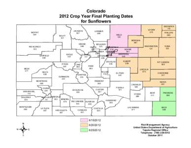 Colorado 2012 Crop Year Final Planting Dates for Sunflowers MOFFAT 081