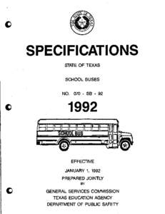 SPECIFICATIONS STATE OF TEXAS SCHOOL BUSES NO.