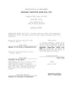 CERTIFICATION OF ENROLLMENT ENGROSSED SUBSTITUTE HOUSE BILL 1092 Chapter 520, Laws of[removed]partial veto) 60th Legislature 2007 Regular Session