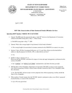 Q&A for RFP NHDOC[removed]GFCOMM