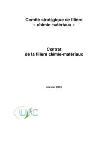 Contrat de filière chimie-Matériaux