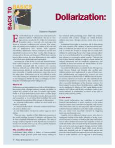 Back to Basics - Dollarization: Controlling Risk Is Key - Finance & Development - MarchSocorro Heysen