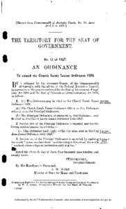 [Extract from Commonwealth of Australia Gazette, No. 69, dated 23rd June, [removed]THE TERRITORY FOR THE SEAT OF GOVERNMENT. No. 13 of 1927.