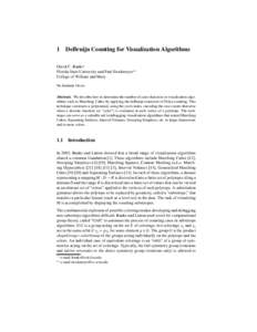 1 DeBruijn Counting for Visualization Algorithms David C. Banks? Florida State University and Paul Stockmeyer?? College of William and Mary No Institute Given Abstract. We describe how to determine the number of cases th