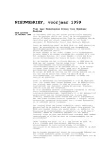 NIEUWSBRIEF, voorjaar 1999 Tien jaar Nederlandse School voor Openbaar Bestuur NSOB LUSTRUM 14 OKTOBER 1999