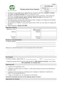 Form PCAC1: Conservation Area Consent