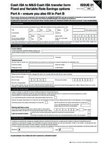 Cash ISA to M&S Cash ISA transfer form Fixed and Variable Rate Savings options