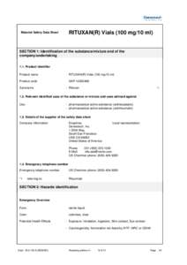 RITUXAN(R) Vials (100 mg/10 ml)  Material Safety Data Sheet SECTION 1: Identification of the substance/mixture and of the company/undertaking