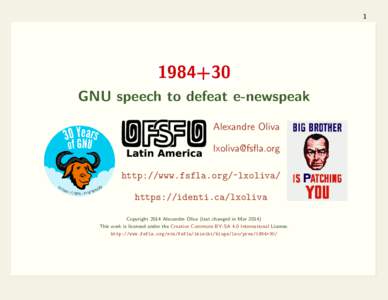 [removed]+30 GNU speech to defeat e-newspeak Alexandre Oliva [removed]