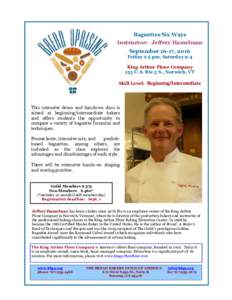 Flyer - Baguettes Six Ways, Sept 16-17, 2016