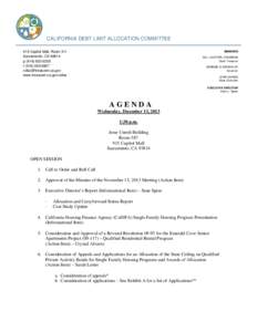 CALIFORNIA DEBT LIMIT ALLOCATION COMMITTEE  MEMBERS 915 Capitol Mall, Room 311 Sacramento, CA 95814