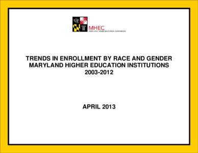 2012 Enrollment by Race and Gender