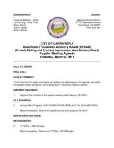 Agenda / Carpinteria / Clerk / Adjournment / Minutes / Parliamentary procedure / Meetings / Principles