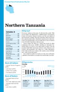 ©Lonely Planet Publications Pty Ltd  Northern Tanzania Why Go? Moshi..............................148 Machame .......................153