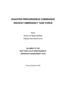 DISASTER PREPAREDNESS COMMISSION  HIGHWAY EMERGENCY TASK FORCE Policy