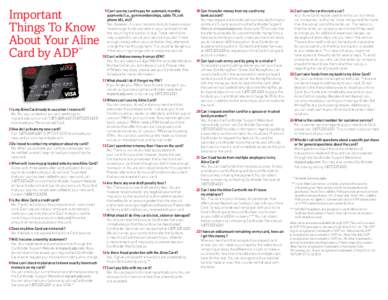 Important Things To Know About Your Aline Card by ADP SM