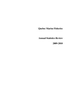 Quebec Marine Fisheries  Annual Statistics Review[removed]  Quebec Marine Fisheries