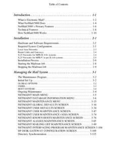 Table of Contents  ,QWURGXFWLRQ What is Electronic Mail? . . . . . . . . . . . . . . . . . . . . . . . . . . . . . . . . . . . 1-2 What Ne