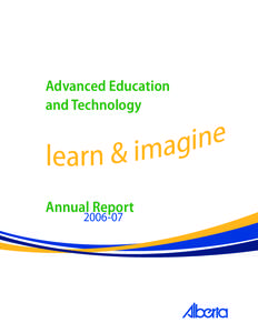 Advanced Education and Technology Annual Report[removed]