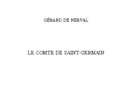 G. de NERVAL__LE COMTE DE SAINT-GERMAIN