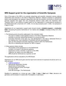 NRS Support grant for the organization of Scientific Symposia