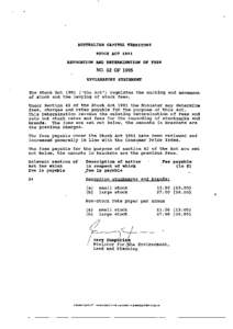 AUSTRALIAN CAPITAL TERRITORY STOCK ACT 1991 REVOCATION AND DETERMINATION OF FEES NO. 52 OF 1995 EXPLANATORY STATEMENT
