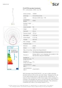 www.slv.de  PLASTRA pendant luminaire PD-1, white plaster, GX53, max. 9W Article number