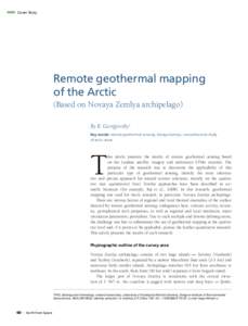 Cover Story  Remote geothermal mapping of the Arctic (Based on Novaya Zemlya archipelago) By B. Georgievsky1