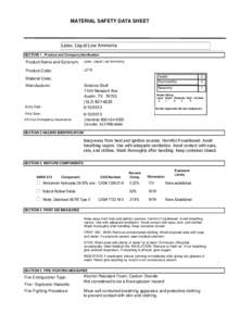 MATERIAL SAFETY DATA SHEET  Latex, Liquid Low Ammonia SECTION 1 . Product and Company Idenfication  Product Name and Synonym: