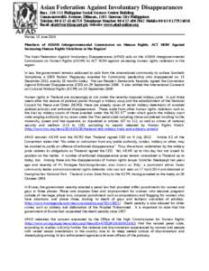 Human rights / Counter-terrorism / Kidnappings / Political repression / ASEAN Intergovernmental Commission on Human Rights / Forced disappearance / Association of Southeast Asian Nations / International human rights law / Ethics / Crime / International relations