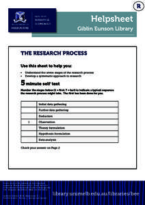 R  Helpsheet Giblin Eunson Library  THE RESEARCH PROCESS