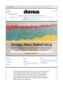 Domus / Dutch design / Design / Geography of Asia / Dubai / Persian Gulf / Maarten Baas