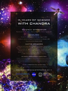 15 Years of science  with chandra Science Symposium  November[removed], 2014 • Boston Park Plaza Hotel, Boston, MA