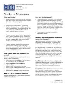 Heart Disease & Stroke Prevention Unit PO Box[removed]St. Paul, MN[removed][removed]Stroke in Minnesota