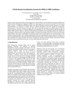    A	
  Web-­‐Based	
  Coordination	
  System	
  for	
  MSDL/C-­‐BML	
  Coalitions	
    