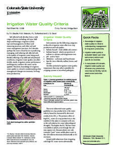 Land management / Agricultural soil science / Environmental soil science / Water management / Sodium adsorption ratio / Soil salinity / Irrigation / Total dissolved solids / Salinity / Soil science / Water / Earth