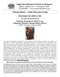 Edgewater /  Chicago / Chicago Public Library / Jane Addams / Edgewater /  New Jersey / Broadway / Edgewater / Loyola University Chicago / Illinois / United States