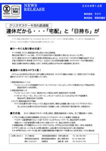 Microsoft Word - ★061212クリスマスケーキ速報1.doc
