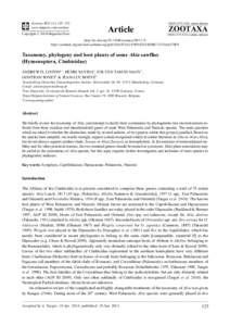 Taxonomy, phylogeny and host plants of some Abia sawflies (Hymenoptera, Cimbicidae)