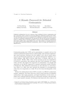 1  To appear in J. Functional Programming A Monadic Framework for Delimited Continuations