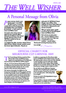 SPRING[removed]THE WELL WISHER THE OLIVIA NEWTON-JOHN CANCER AND WELLNESS CENTRE APPEAL – UPDATE  P