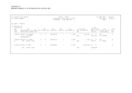 SECTION 4.3 REPORT SAMPLE[removed]: INTER-DAY ISI / SI FULL LIST (1) CSESI02 (2) B03456 (3) CCASS COMPANY