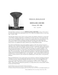 P R E S S  R E L E A S E BERND & HILLA BECHER A Survey: [removed]