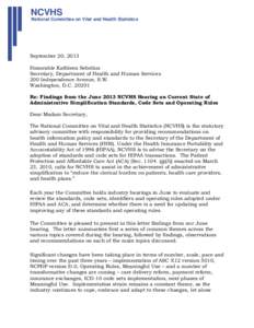 Microsoft Word[removed]Ltr to Sebelius - Findings from June 2013 hearing - FINAL.docx