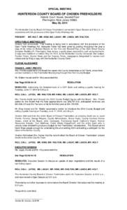 SPECIAL MEETING  HUNTERDON COUNTY BOARD OF CHOSEN FREEHOLDERS Historic Court House, Second Floor Flemington, New Jersey[removed]May 28, 2014