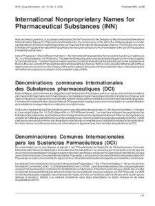 WHO Drug Information, Vol. 16, No. 2, 2002  Proposed INN: List 87