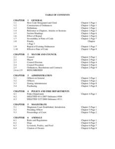 Microsoft Word - Table of Contents thru Ordinance 359.rtf