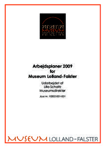 Arbejdsplaner 2009 for Museum Lolland-Falster Udarbejdet af Ulla Schaltz Museumsdirektør