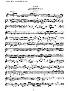 Quintet No.4 in G Minor, K Quintet No.4 in G Minor, K. 516